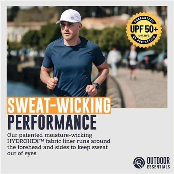 Breathable Quick Dry Running Hat Lightweight Workout Cap Tennis Golf Hat - Picture 4 of 8